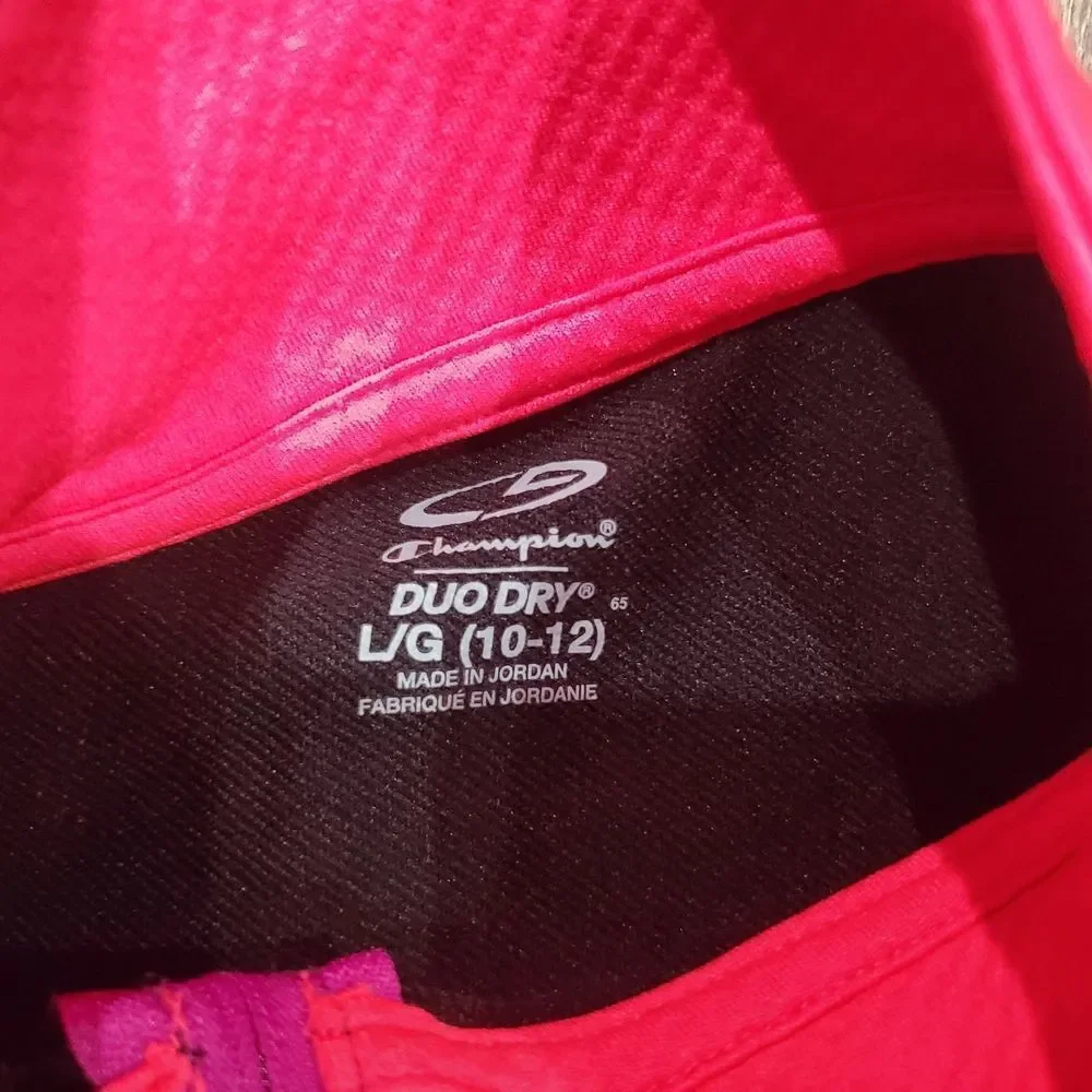 Girls Athletic Jacket Size 10-12 ChampionWomen's Black and Pink Athletic Top